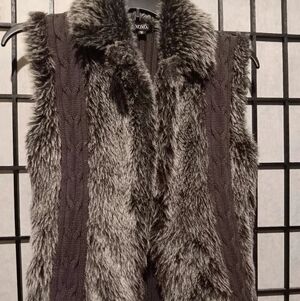 XOXO Charcoal Faux Fur Vest